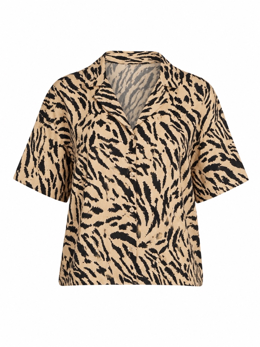PIECES PCNYA 2/4 Shirt in White Pepper Animal